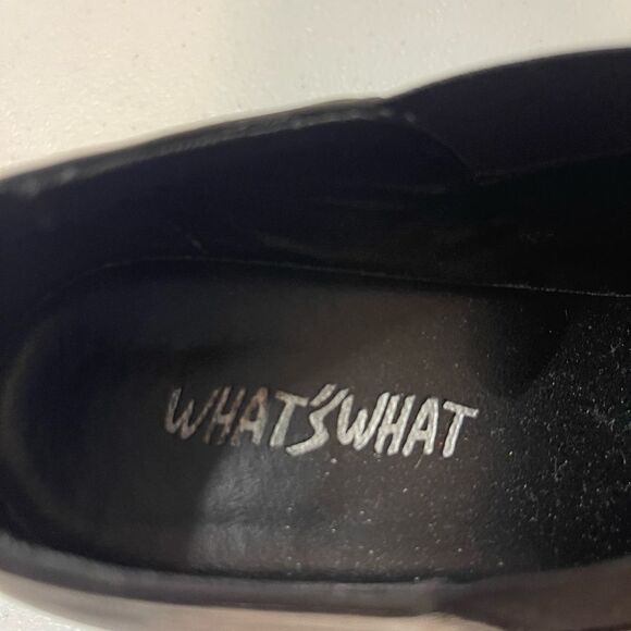 What’s What Black Leather womens 7.5 - Picture 2 of 3